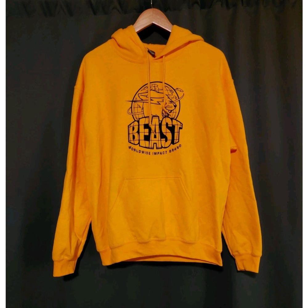 Mr. Beast Worldwide Influencer Youtuber Yellow Hoodie Sweatshirt Size Medium
